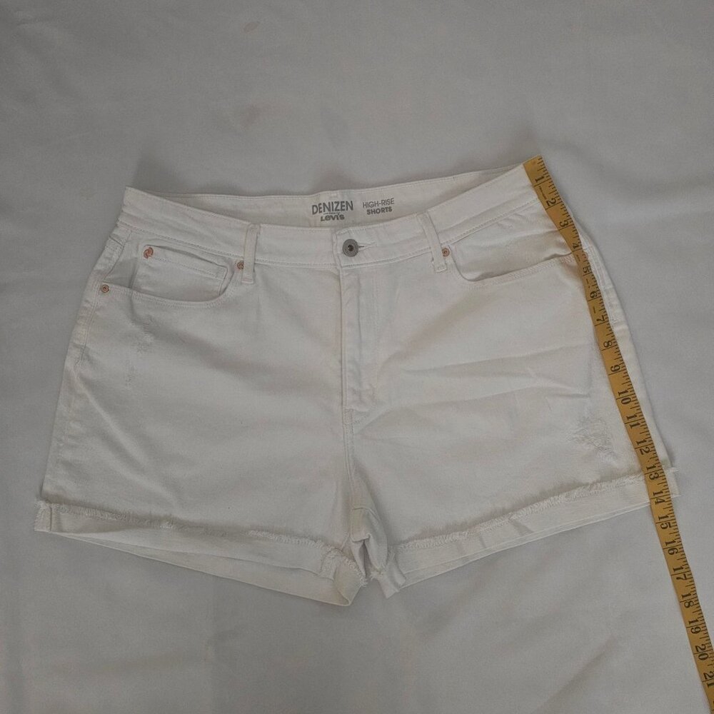 DENIZEN From Levi's High Rise Denim Shorts White Women's Size 16 W33 - Picture 11 of 11
